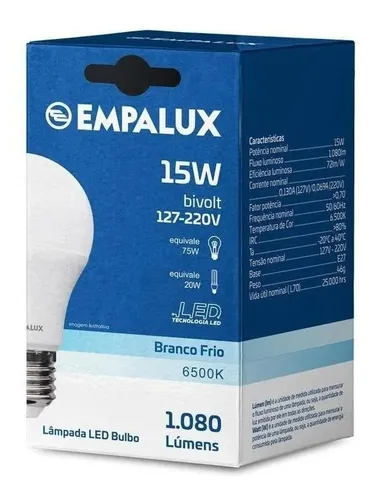 Lâmpada Led Empalux 15W Luz Amarelo/Branco